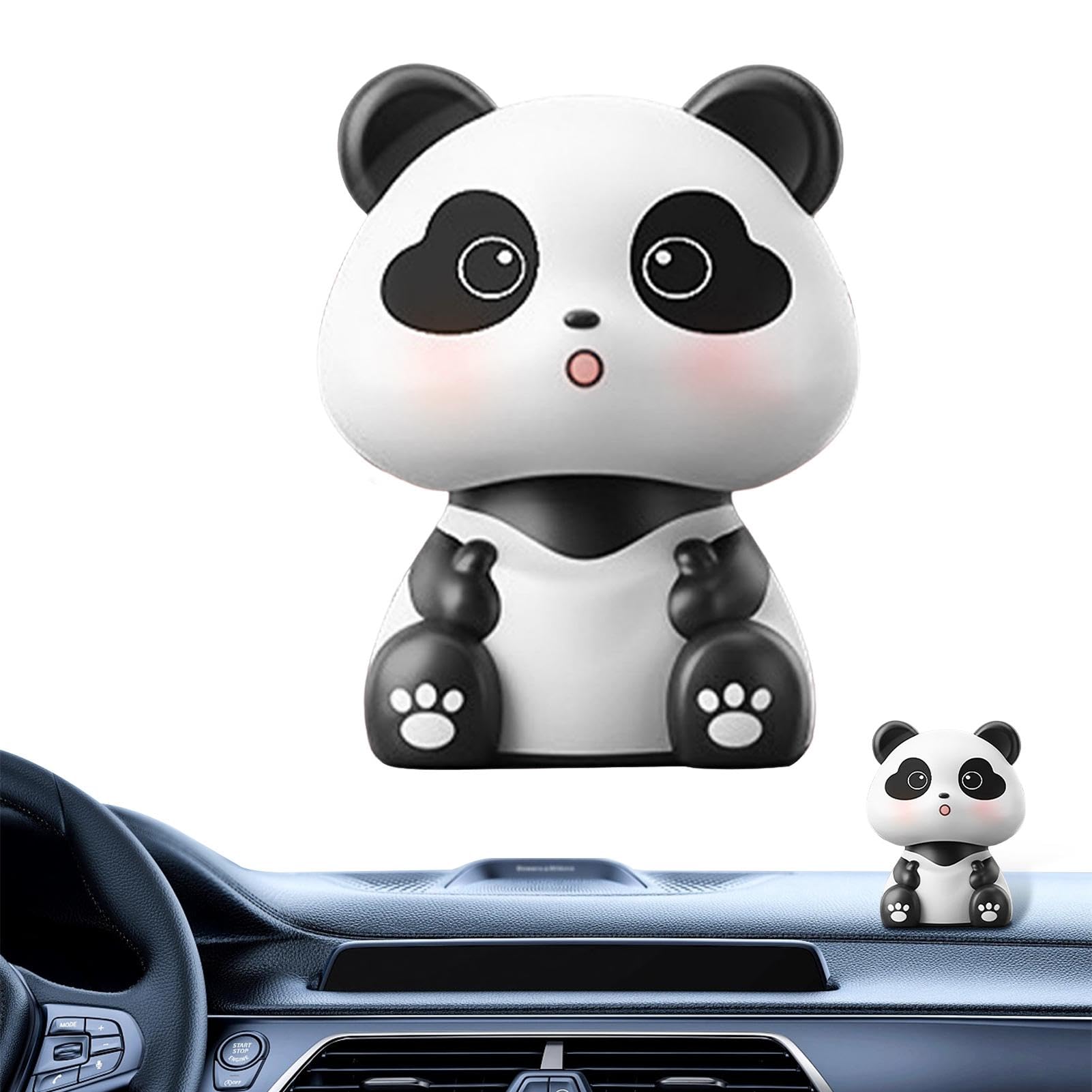 Auto-Armaturenbrett-Dekorationen Panda,Panda-Auto-Armaturenbrett-Dekor | Panda-Armaturenbrett-Figuren - Schöner Panda-Auto-Armaturenbrett-Dekor, solarbetriebener schüttelnder Kopf-Panda für den Deskto von Toliya