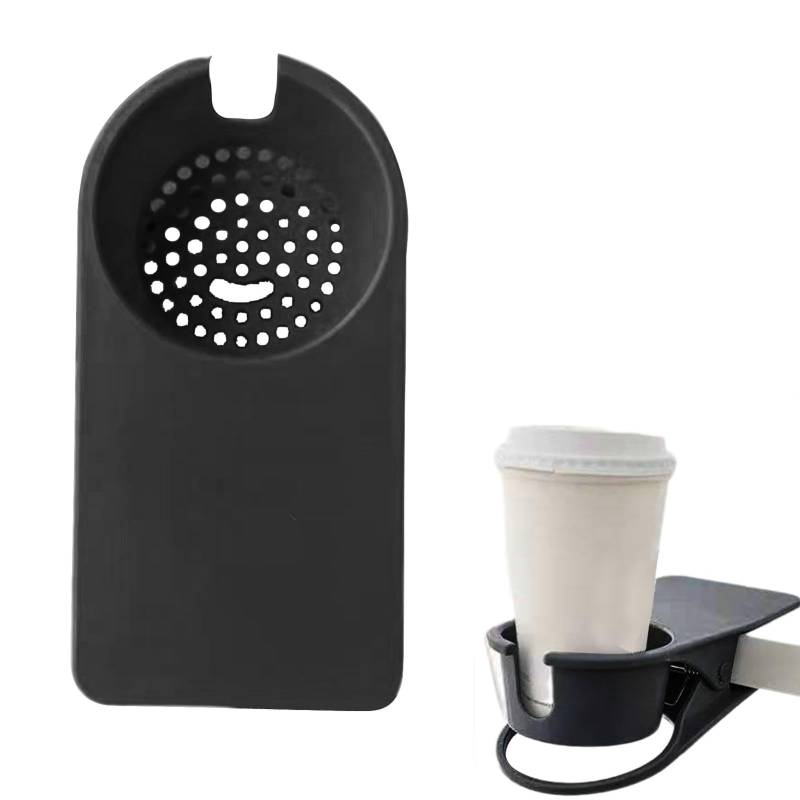 Becherhalter für den Schreibtisch, Tisch-Seitenklemme, Clip-On-Getränkehalter für Arbeitsplatz, Stuhltisch, Schreibtischseite zum Halten von Kaffee-Wasser-Getränkeflaschen von Toliya