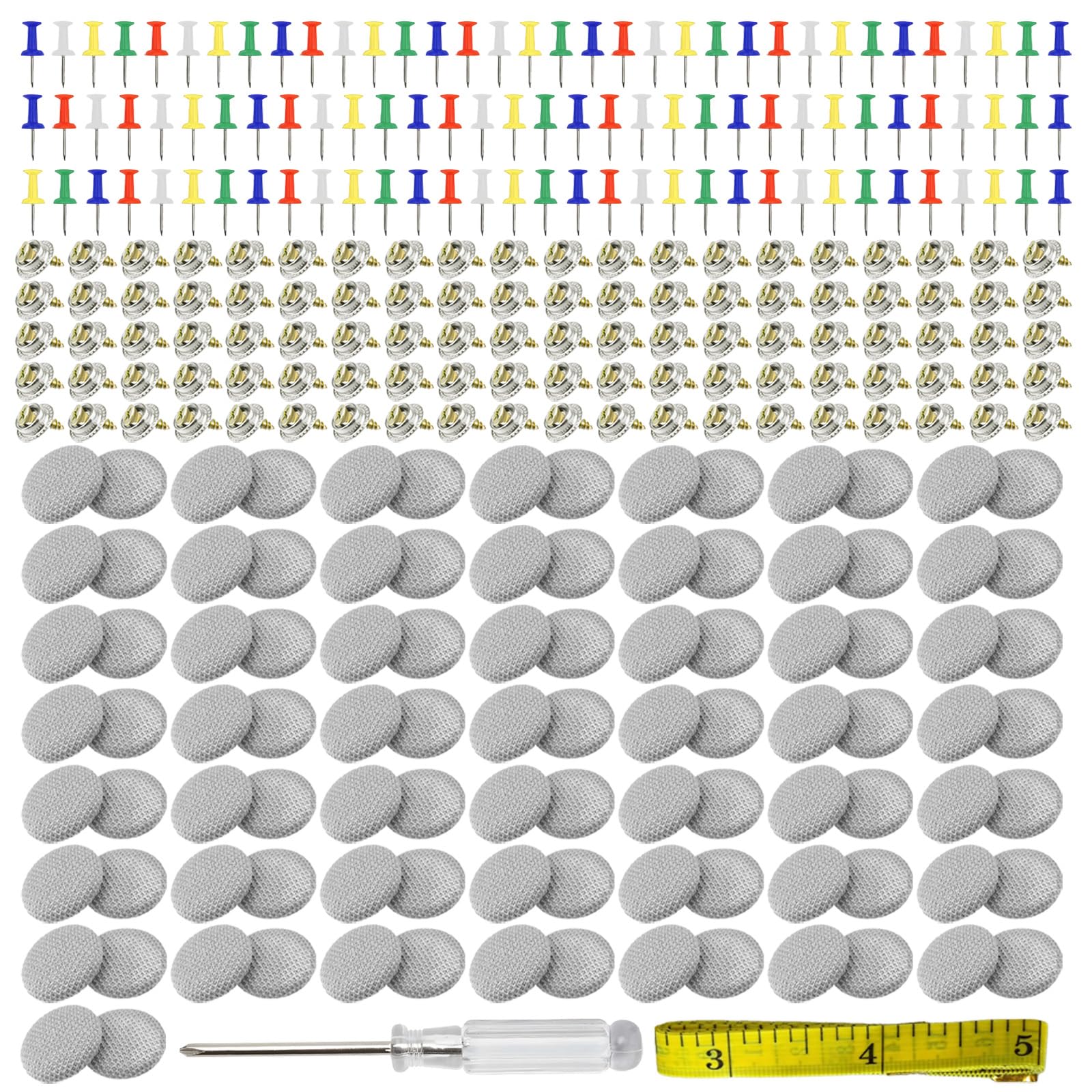 Autodach-Reparaturschraube,100 Stück Dachhimmel Reparatur Set,Dachhimmel Reparieren Knopf Universal,mit Stecknadeln,Schraubendreher, Maßband für Alle Autos von Tomalithic