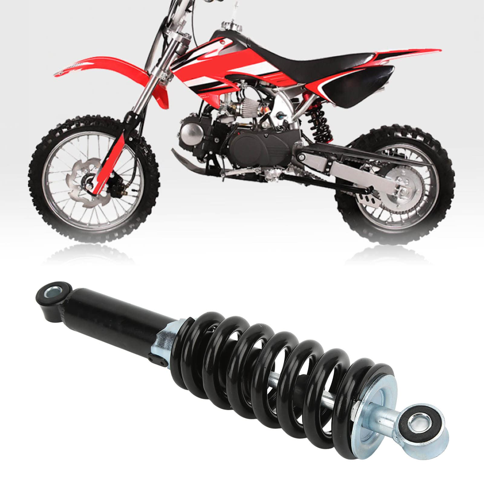 290mm Stoßdämpfer, 1200 LBS Universal Stoßdämpfer Verstellbare Federstoßdämpfer Dämpfung für Pit Quad Mini Dirt Bike ATV Mountainbike von Tomotato