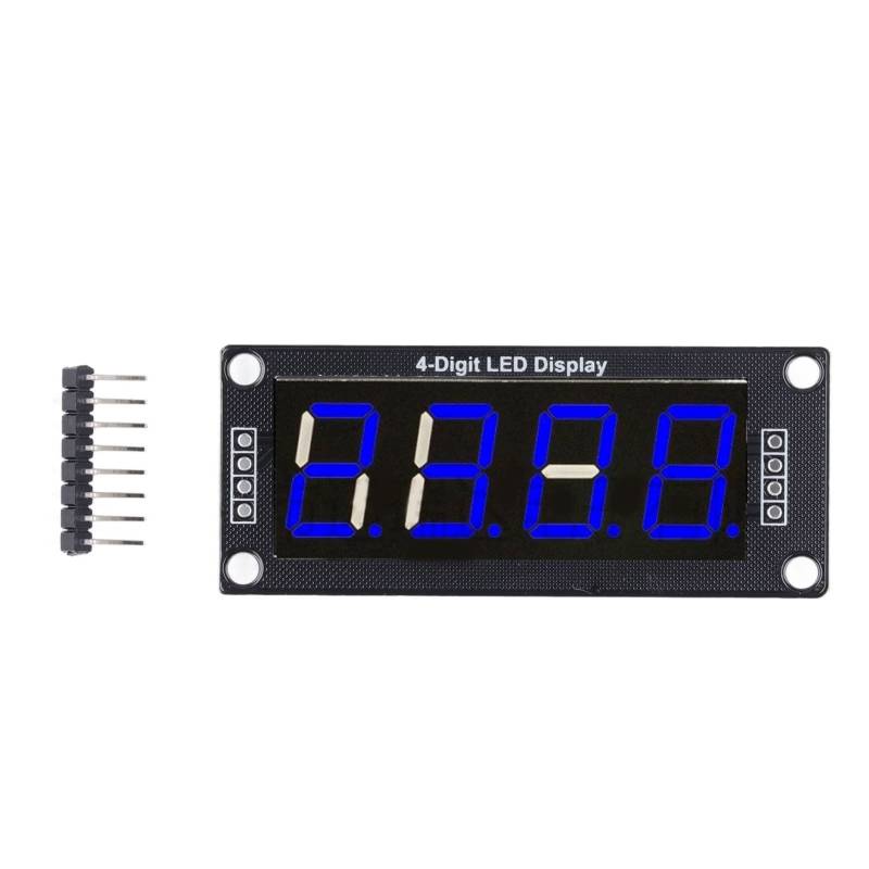 4 Stück LED Segment Digitalanzeige Modul, 0,56 Zoll 4 Stelliges 7 Segment PCB Uhrmodul LED Anzeigeröhre (Blue) von Tomotato