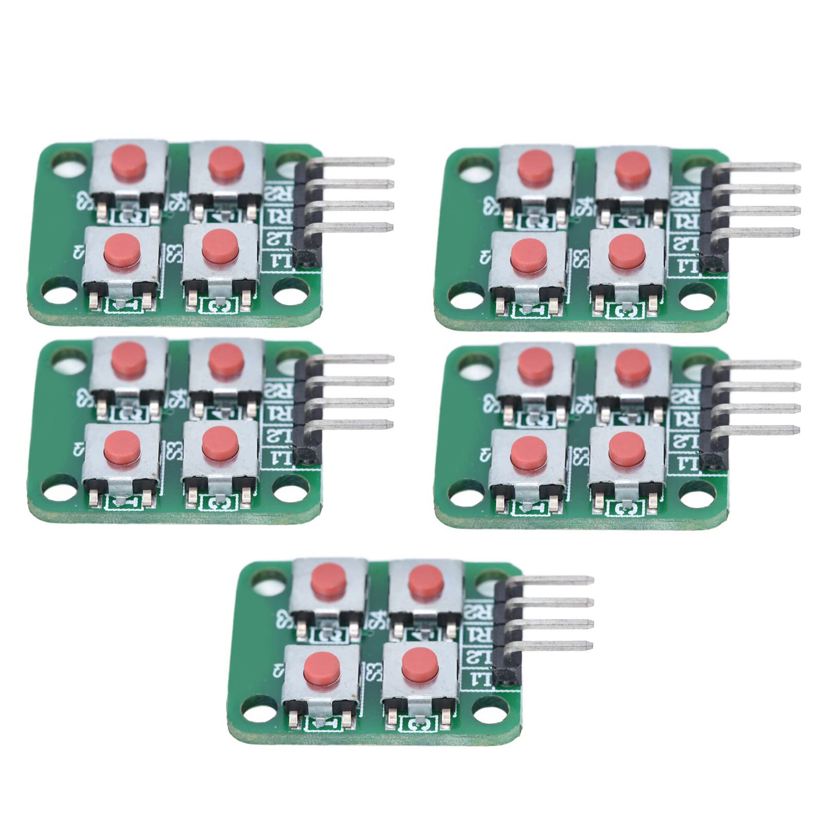 5 Stücke 4 Tasten Tastatur Modul, 2x2 Matrix 4 Tasten Tastenschalter Modul für die Elektrische Steuerung von Tomotato