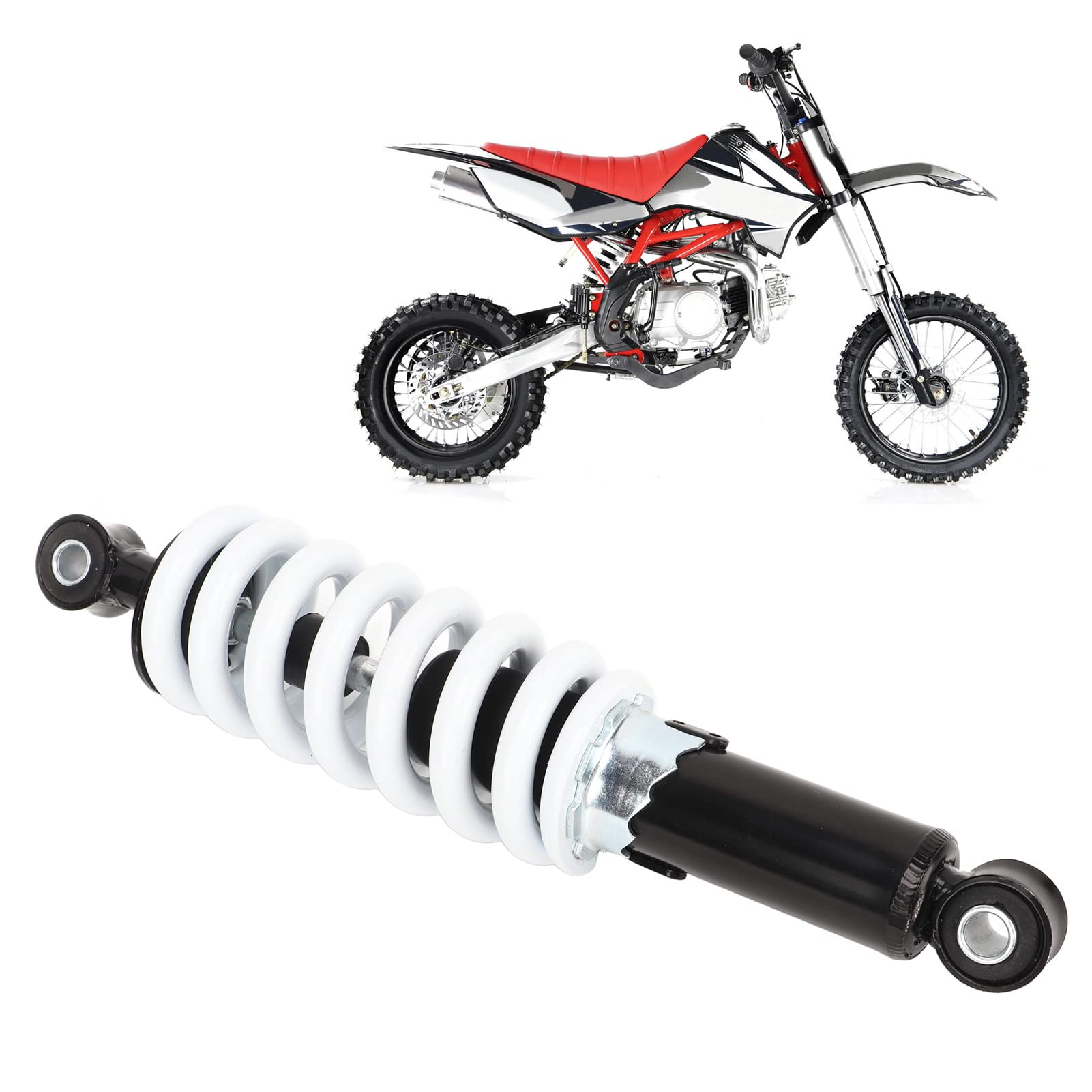 Motorrad Stoßdämpfer, 280mm 10mm Loch 5 Gänge Verstellbare Dämpfung Schraubenfeder Luftstoßdämpfer für 50c c-150c c Mountainbike, Dirtbike, ATV, Quad, Go Kart von Tomotato