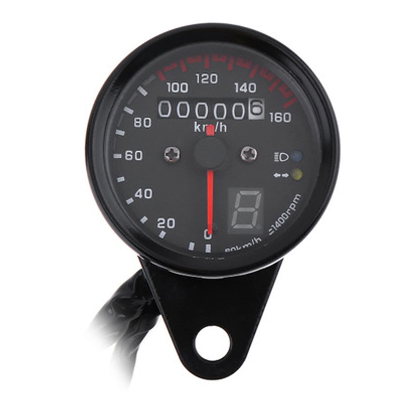 Motorrad Tachometer, Universal LED Hintergrundbeleuchtung Motorrad Kilometerzähler Geschwindigkeitsanzeige mit Ganganzeige für die Meisten 12V Motorräder von Tomotato