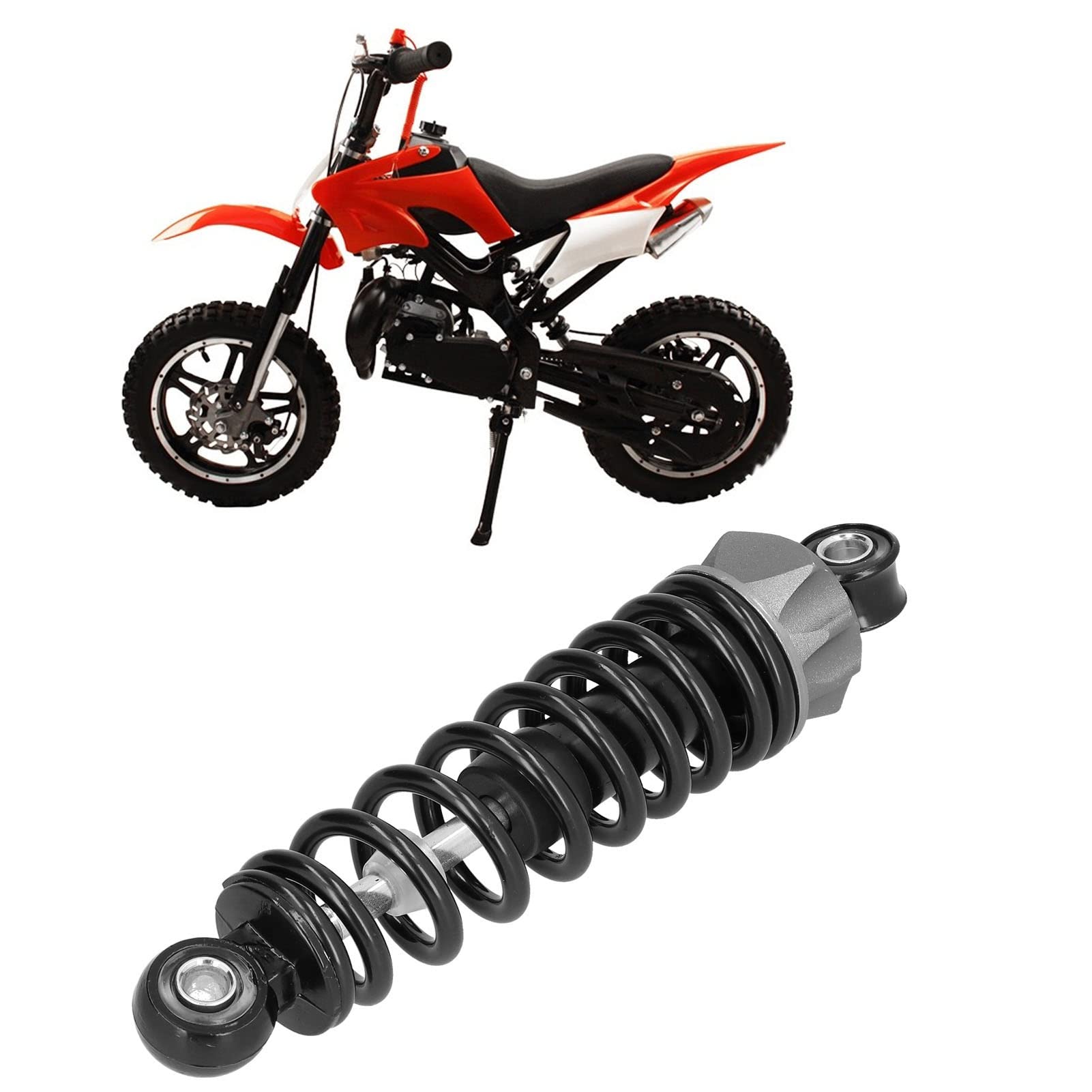 Stoßdämpfer, 210mm/8,3 Zoll Verstellbare Hinterradaufhängung Feder Stoßdämpfer für Motorrad, Roller, Mountainbike, Moped, Pocketbike, Mini Dirt Bike von Tomotato