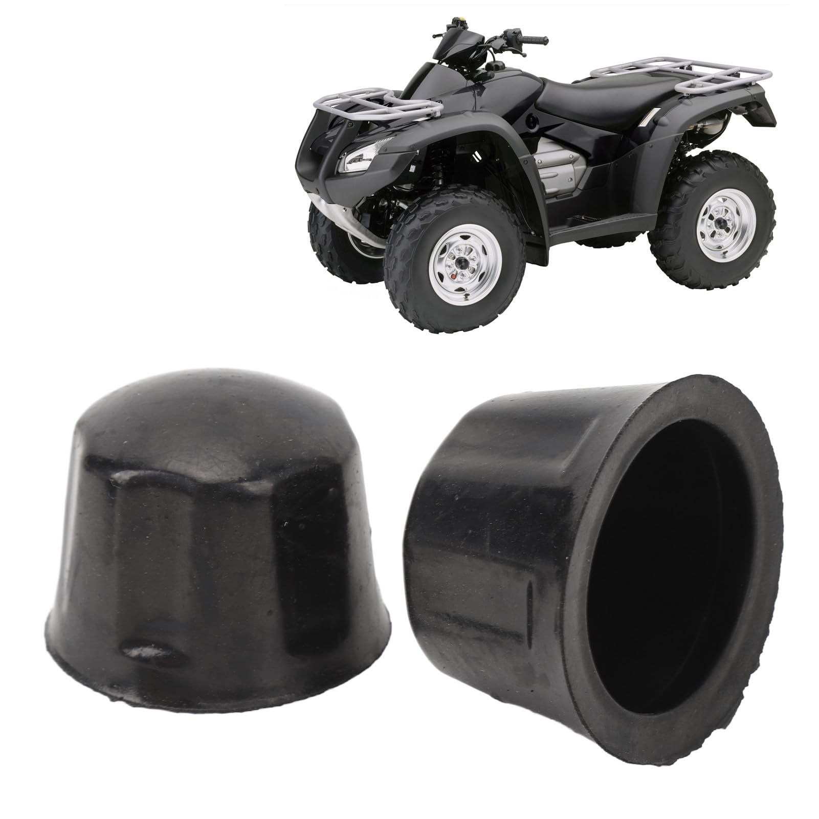 Tomotato 4 Stück Anhängernaben Staubkappen, Lager Staubkappen Decken Anhänger Radnaben Lagerschutz für ATV Quad Go Kart 110c c 125c c 250c c (Gummi) von Tomotato