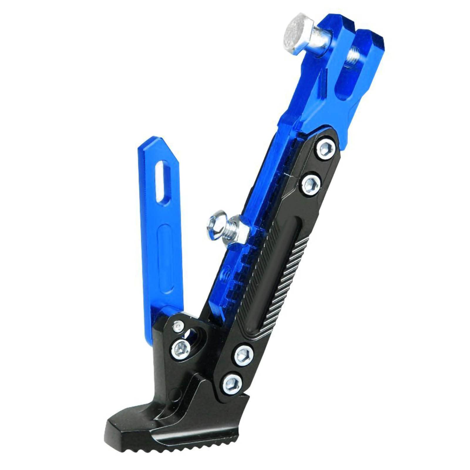 Universal Motorrad Seitenständer, Metall Rutschfeste Motorrad Kickstand Verstellbare Fußstütze Parkbein Ständer für Motorroller, Elektrofahrräder(Blau) von Tomotato