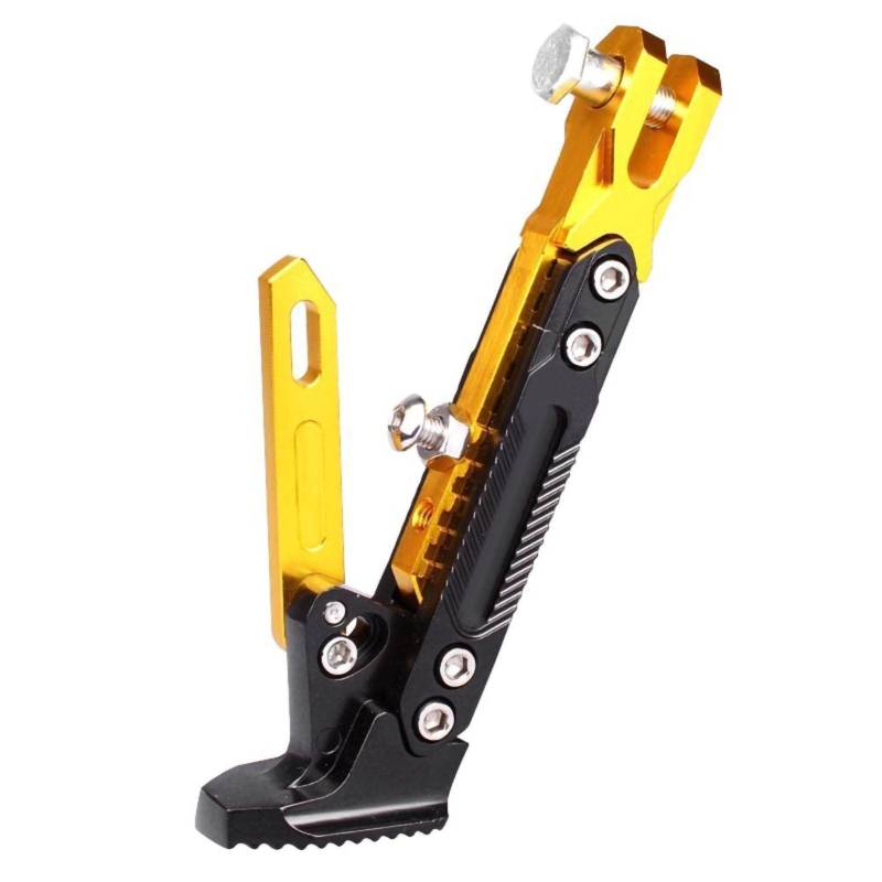 Tomotato Universal Motorrad Seitenständer, Metall rutschfeste Motorrad Kickstand Verstellbare Fußstütze Parkbein Ständer für Motorroller, Elektrofahrräder(Gold) von Tomotato