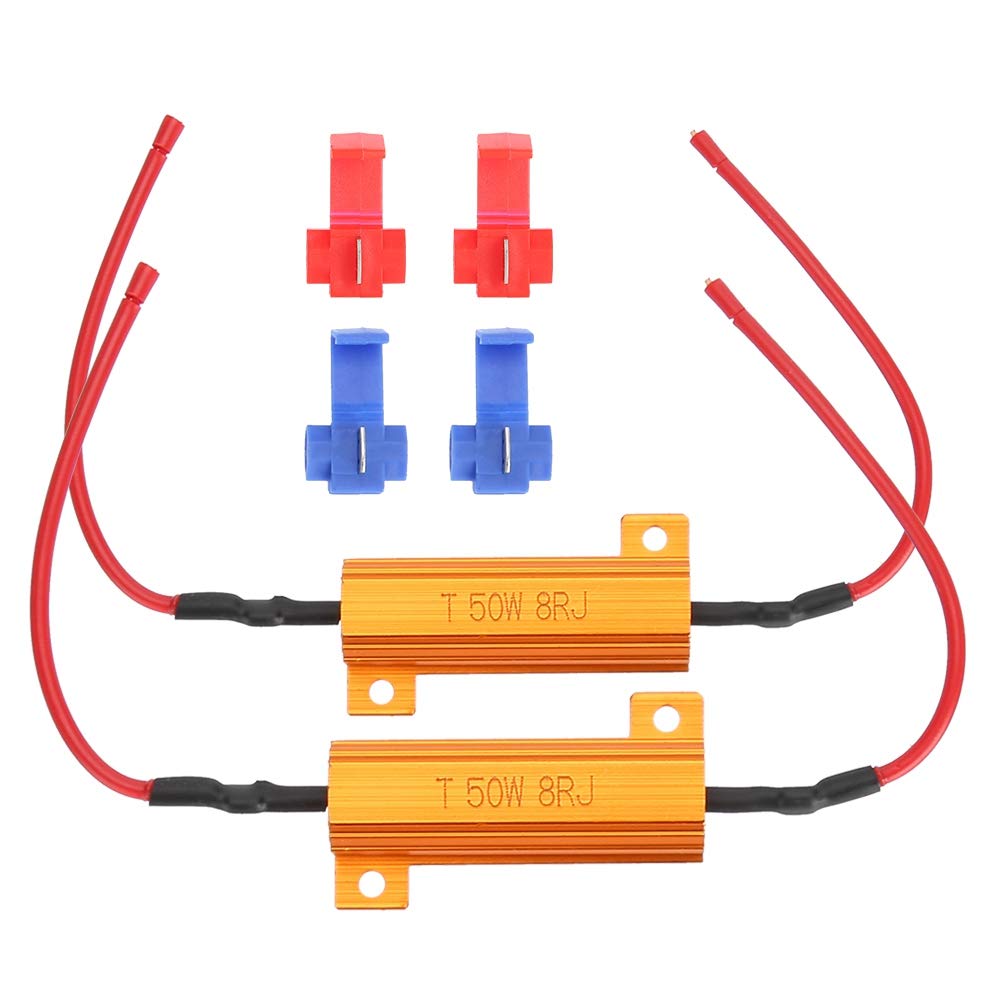 2 Stück 50 W 8 Ohm Hochleistungs-Lastwiderstand LED-Decoder für Autolichter von Tomvorks