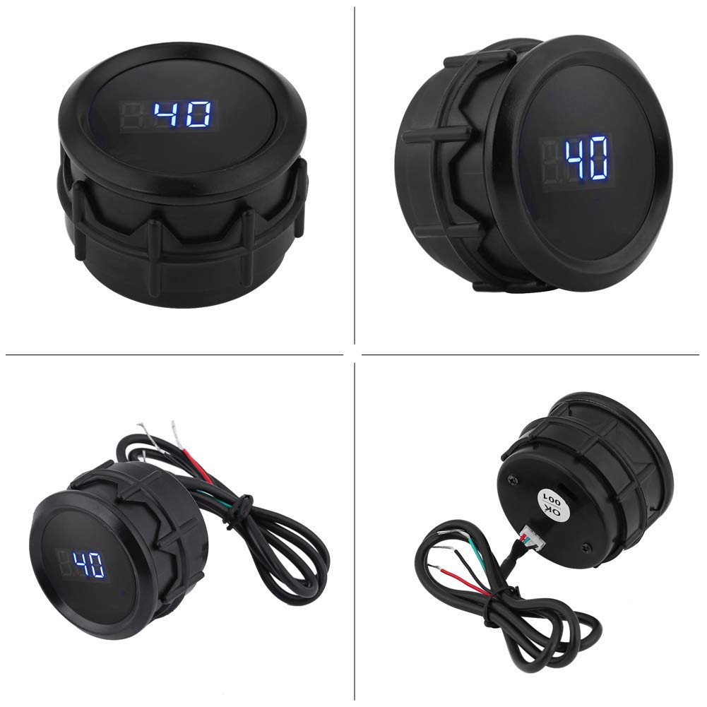 2-Zoll-52-mm-Auto-Digital-Wassertemperaturanzeige-Kit Blauer LED-Temperatursensor Schwarz Universell Passend für Automotoren von Tomvorks