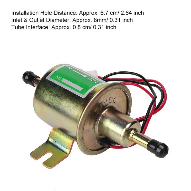 24 V Universal Electric Fuel Pumpe Filter Benzin Dieselersatz für Autoboot für LKWs Schiffe Aluminiumlegierung Gold Silber 110 L/h (Gold) von Tomvorks