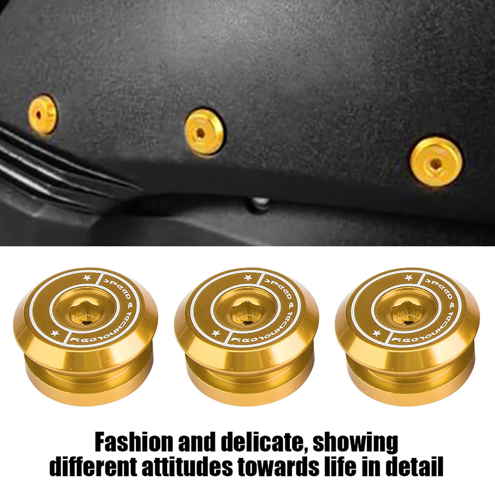 3 Stücke Gold Motorrad Luftfilter Bolzen Dekorative Abdeckung für Xmax300 (Gold) von Tomvorks