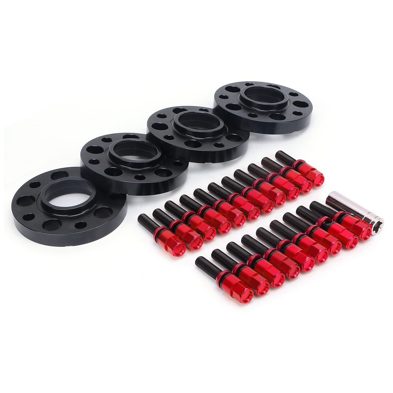 4-teiliges 20-mm-Hub-Centric-Spurverbreiterungs-Kit Als Ersatz | Kegelschraubensatz für F-Serie F30 F32 F33 F80 (Rot) von Tomvorks