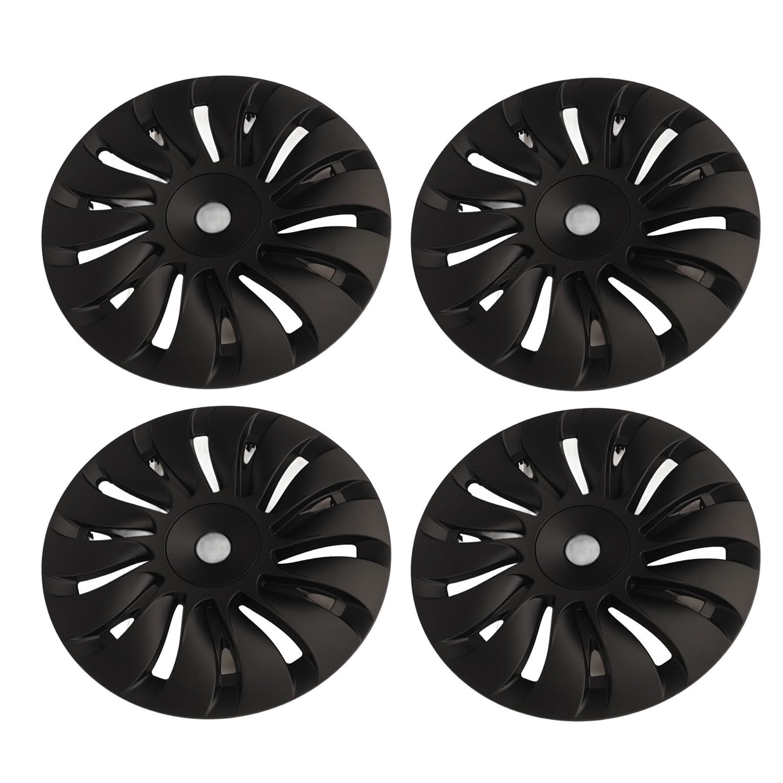 4pcs Mattschwarze, Stabile Schützende Stilvolle Hubcap -Radabdeckungen für -Modell Y 19 -Zoll - - Asymmetrisches Design (Asymmetrisch) von Tomvorks