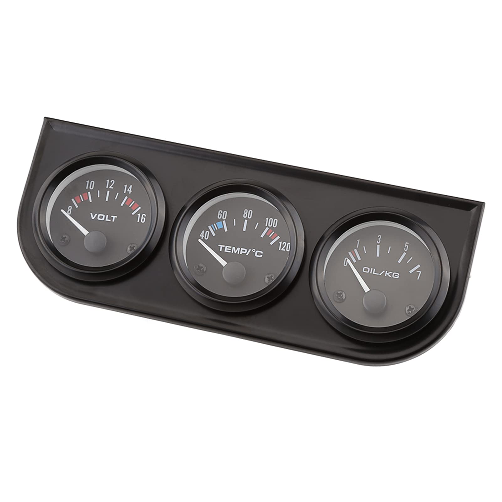 52 Mm Dreifachmessgeräte, 3-in-1-Voltmeter, Wassertemperaturanzeige, Öldruckmessgerät mit Sensor für PKW und LKW von Tomvorks