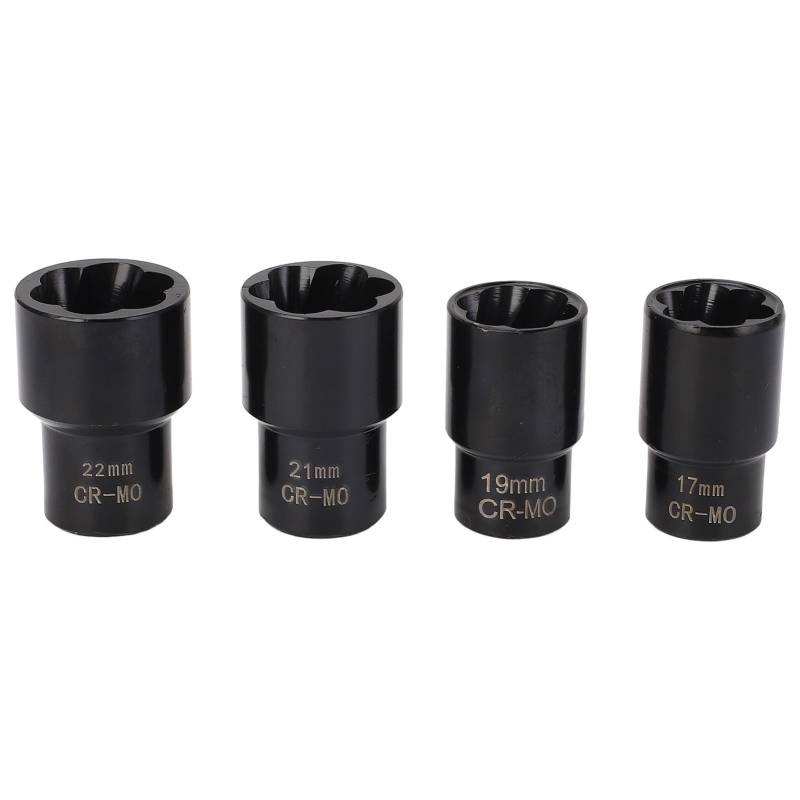 5pcs Drehbuchse Set Lockingradmutterschraubenstudent Extraktor Removers 17mm 19mm 21 Mm 22 Mm Buchse für Beschädigte Muttern Entfernung von Tomvorks