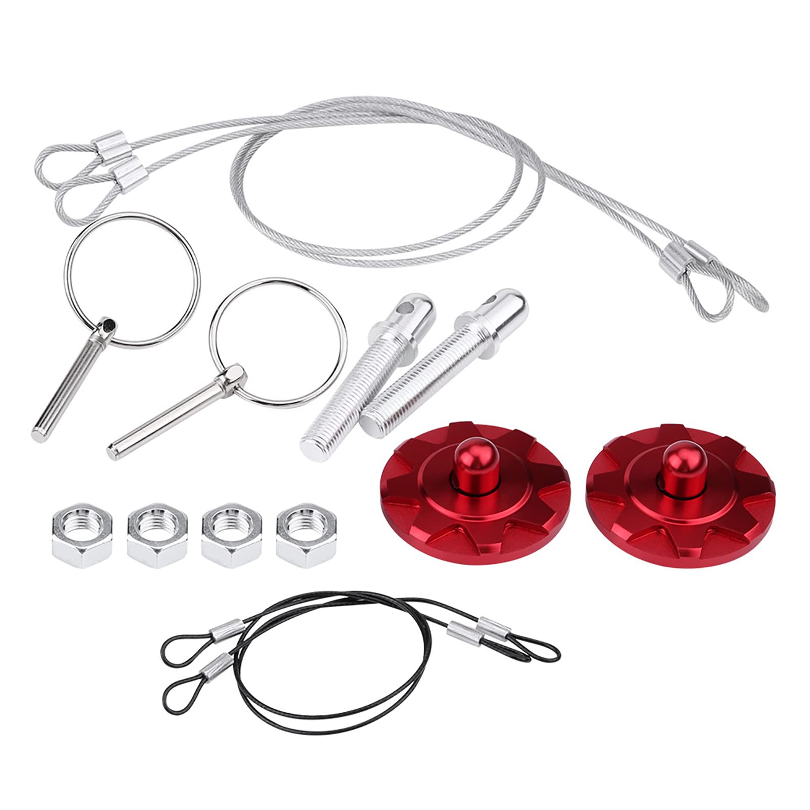 Aluminiumlegierung Racing Hood Pin Lock Kit Stilvolles Erscheinungsbild für Fahrzeuge (Rot) von Tomvorks