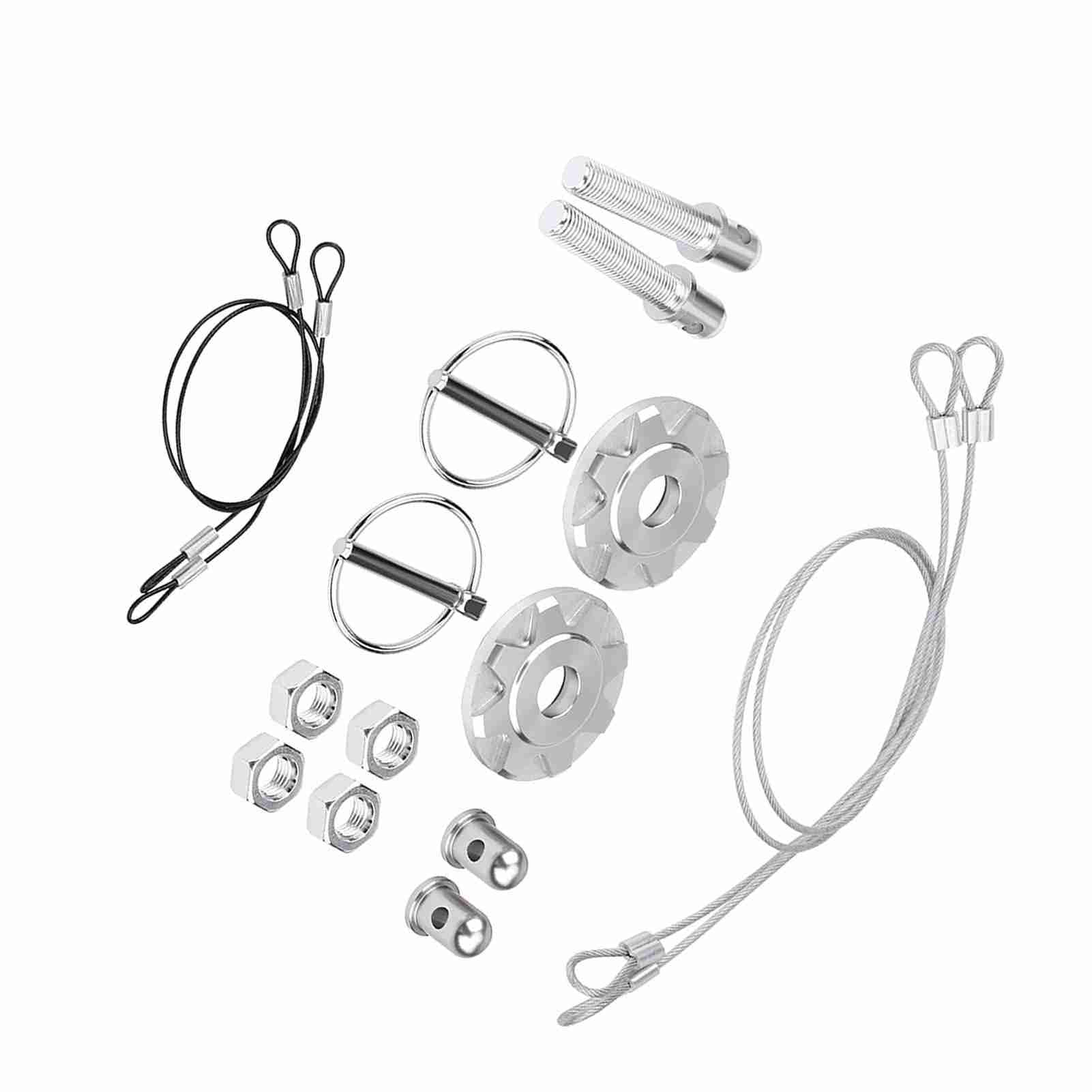 Aluminiumlegierung Racing Hood Pin Lock Kit Stilvolles Erscheinungsbild für Fahrzeuge (Silber) von Tomvorks