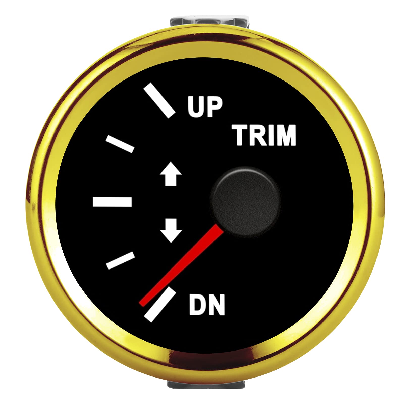 Boot Trim Balance Gauge Meter IP67 Wasserdicht mit Roter Hintergrundbeleuchtung 52mm Schiff Yacht Marine (Goldrahmen auf schwarzem Hintergrund) von Tomvorks