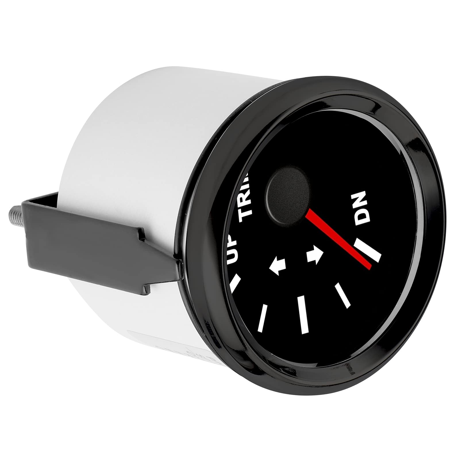 Boot Trim Balance Gauge Meter IP67 Wasserdicht mit Roter Hintergrundbeleuchtung 52mm Schiff Yacht Marine (Schwarzes Zifferblatt, schwarze Lünette) von Tomvorks