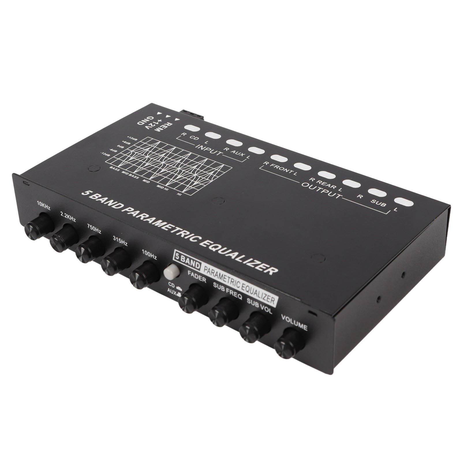 Car Audio Equalizer, Einstellbarer 5-Band-EQ-Tuning-Verstärker, Grafischer Equalizer, Präzise Tuning-Crossover für Verbessertes Audioerlebnis von Tomvorks