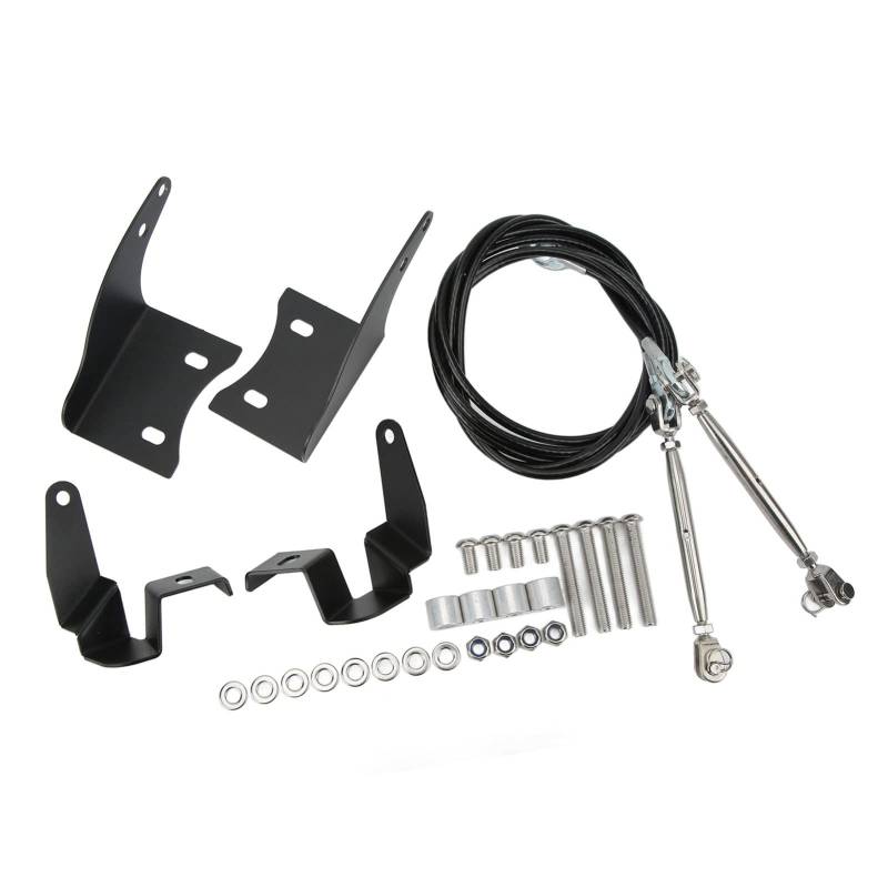 Fronthauben-Drahtseil-Traktion, Stahl-Motorhaubenhalterung, Verzweigungslinien-Auto-Gliedmaßen-Riser-Kit, Passend für FJ CRUISER XJ10 2007–2021 von Tomvorks