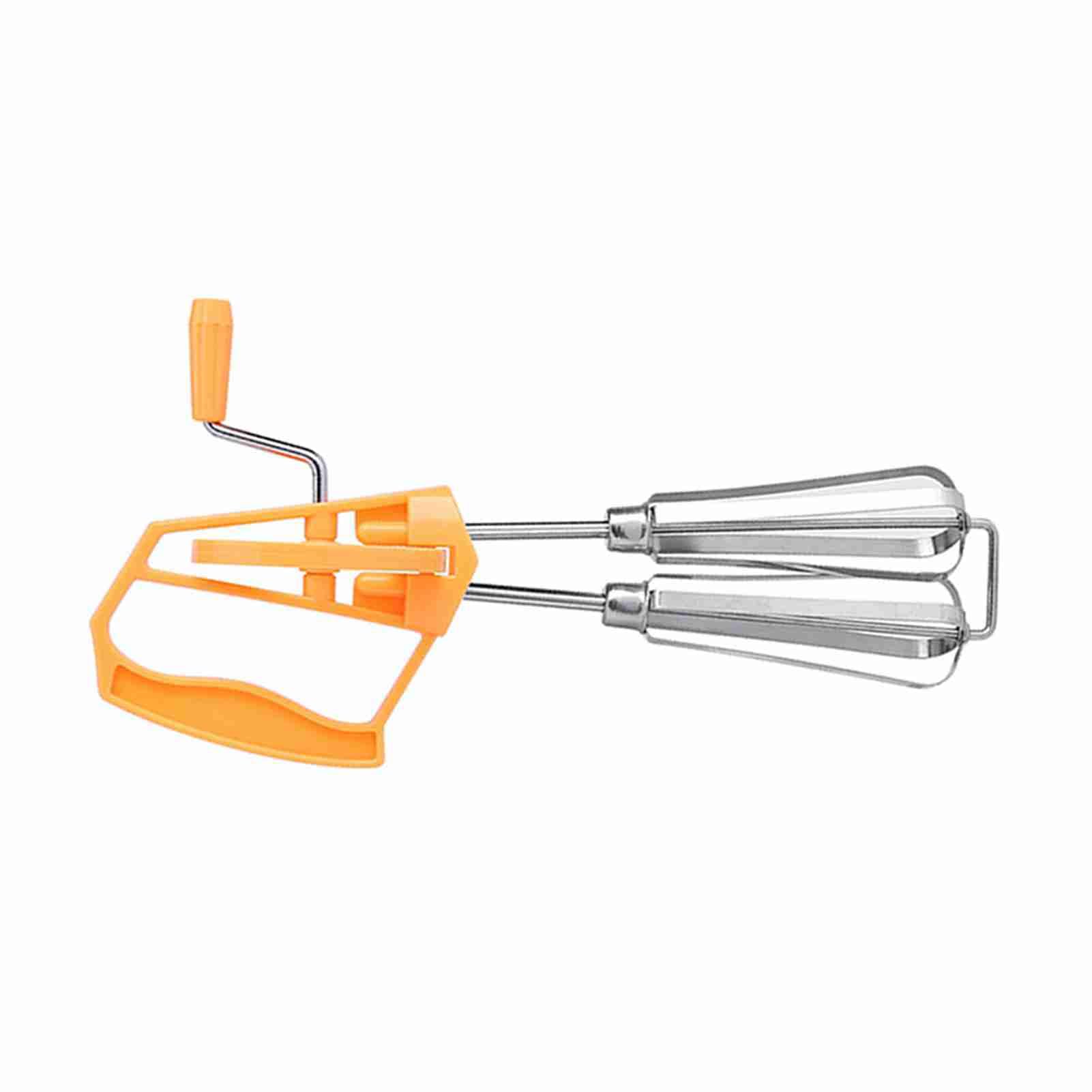 Hand Whip Egg Beater Mixer, Einfach zu Bedienen, Zwei Runde Designs, Voller Leistung, Selbstdrehend, Zeitsparend, Effizient, Zum Backen von Soßen in der Küche (Orange) von Tomvorks