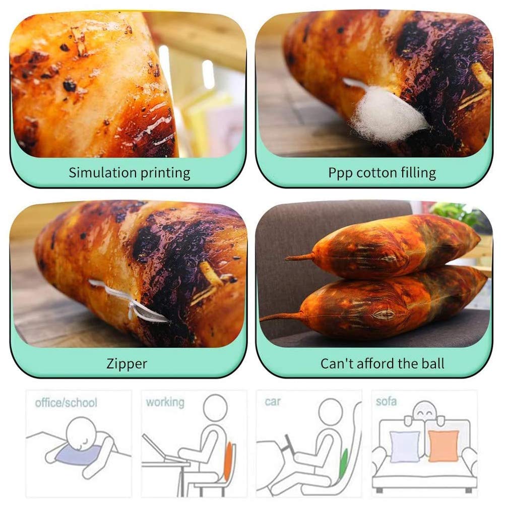 Hühnerbein-Plüschtier-Kissen, Weiches Dekokissen, Heimdekoration, 20 Cm, Simulation von Lebensmitteln, Hühnerflügel, Trommelstock Gebraten (Wie gezeigt) von Tomvorks