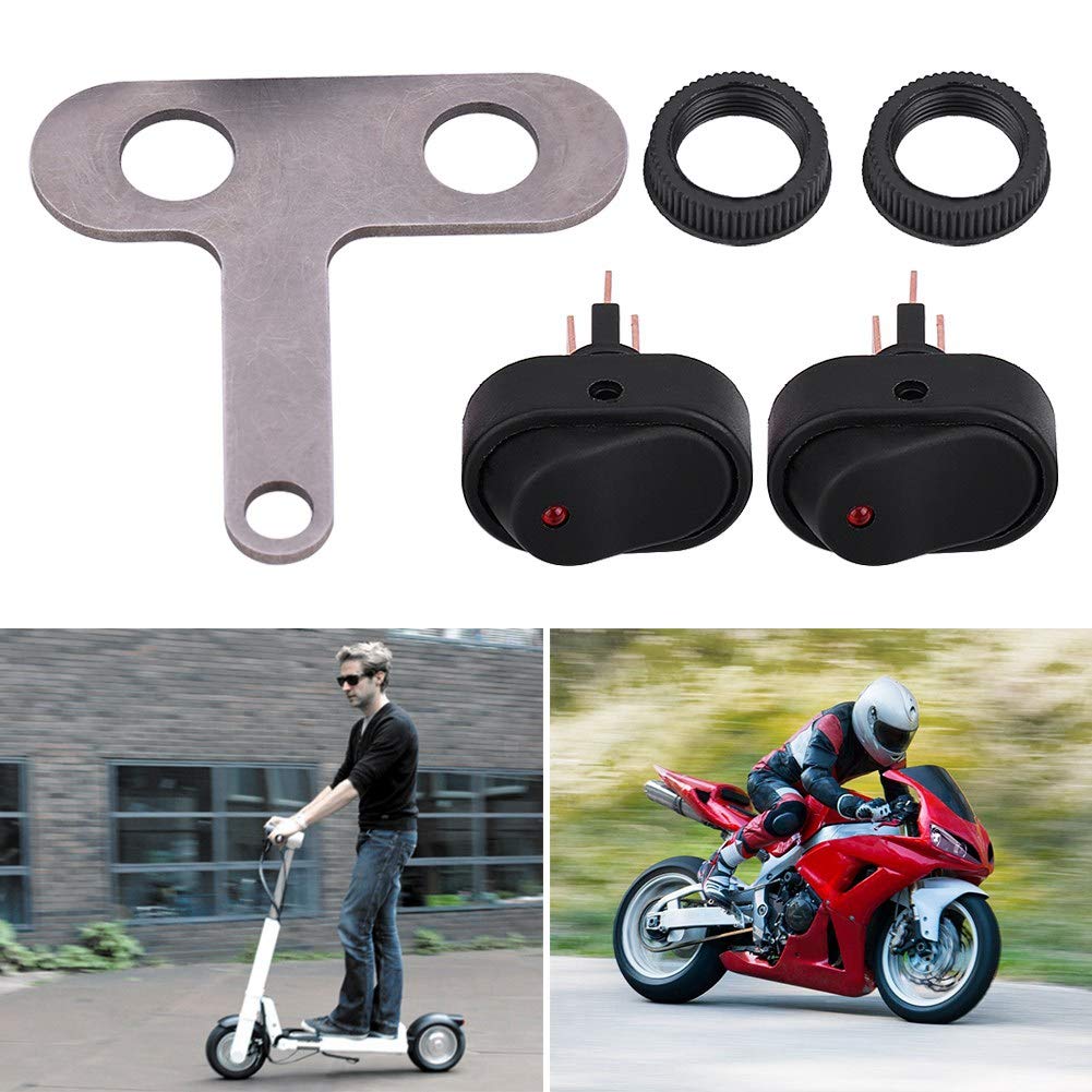 LED-Motorrad-Scheinwerfer-Steuerschalter, Wasserdicht, Robust, Ein-Aus, mit Kontrollleuchte für Roller (493 x 493 cm / 194,1 x 194,1 Zoll) von Tomvorks