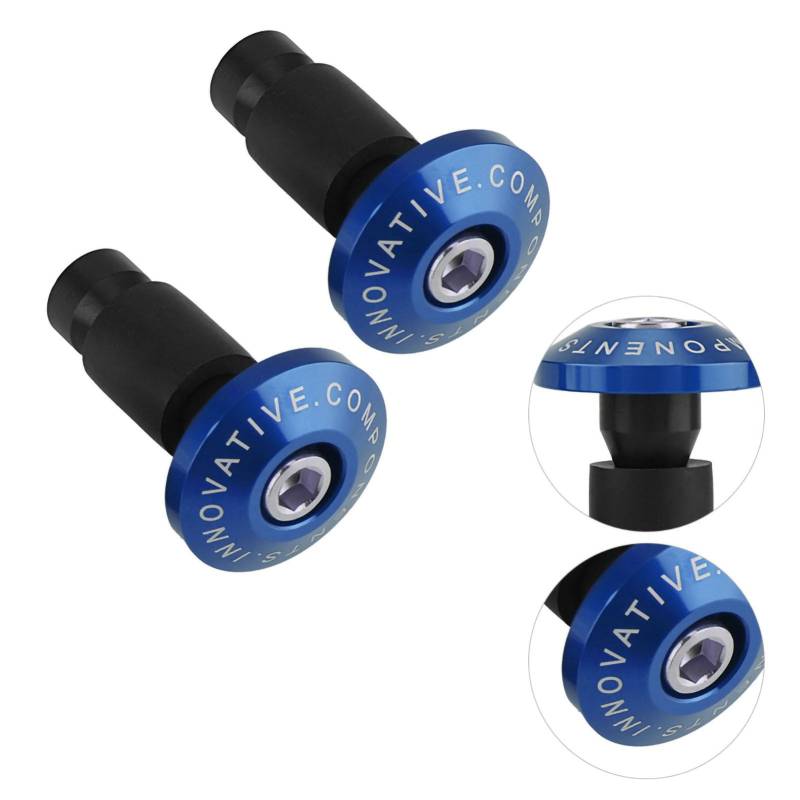 MOTORRAD HANDLEBAR END SLIDER PLUG CAPS RACING ATV OFFROAD UNIVERSAL Fit für Robuste ALUMINIUM-CNC-VERARBEITUNG (Blau) von Tomvorks