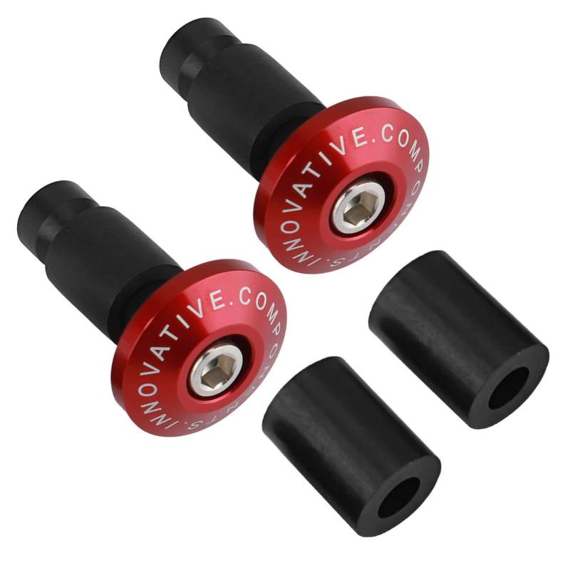 MOTORRAD HANDLEBAR END SLIDER PLUG CAPS RACING ATV OFFROAD UNIVERSAL Fit für Robuste ALUMINIUM-CNC-VERARBEITUNG (Rot) von Tomvorks