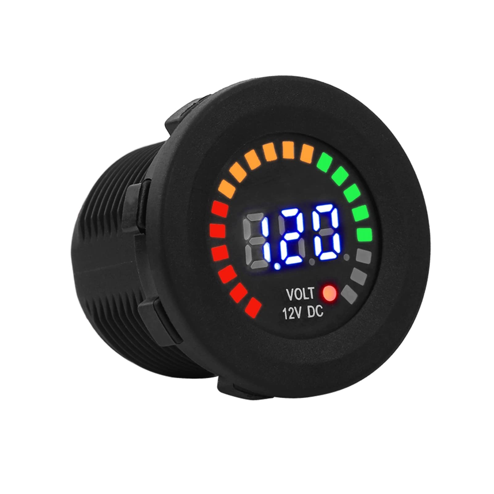 Motorrad-Auto-LED-Anzeige, Voltmeter, Wasserdicht, Voltmeter, Anzeige, Schwarz, Neu, Zur Überwachung der Fahrzeugbatterie von Tomvorks