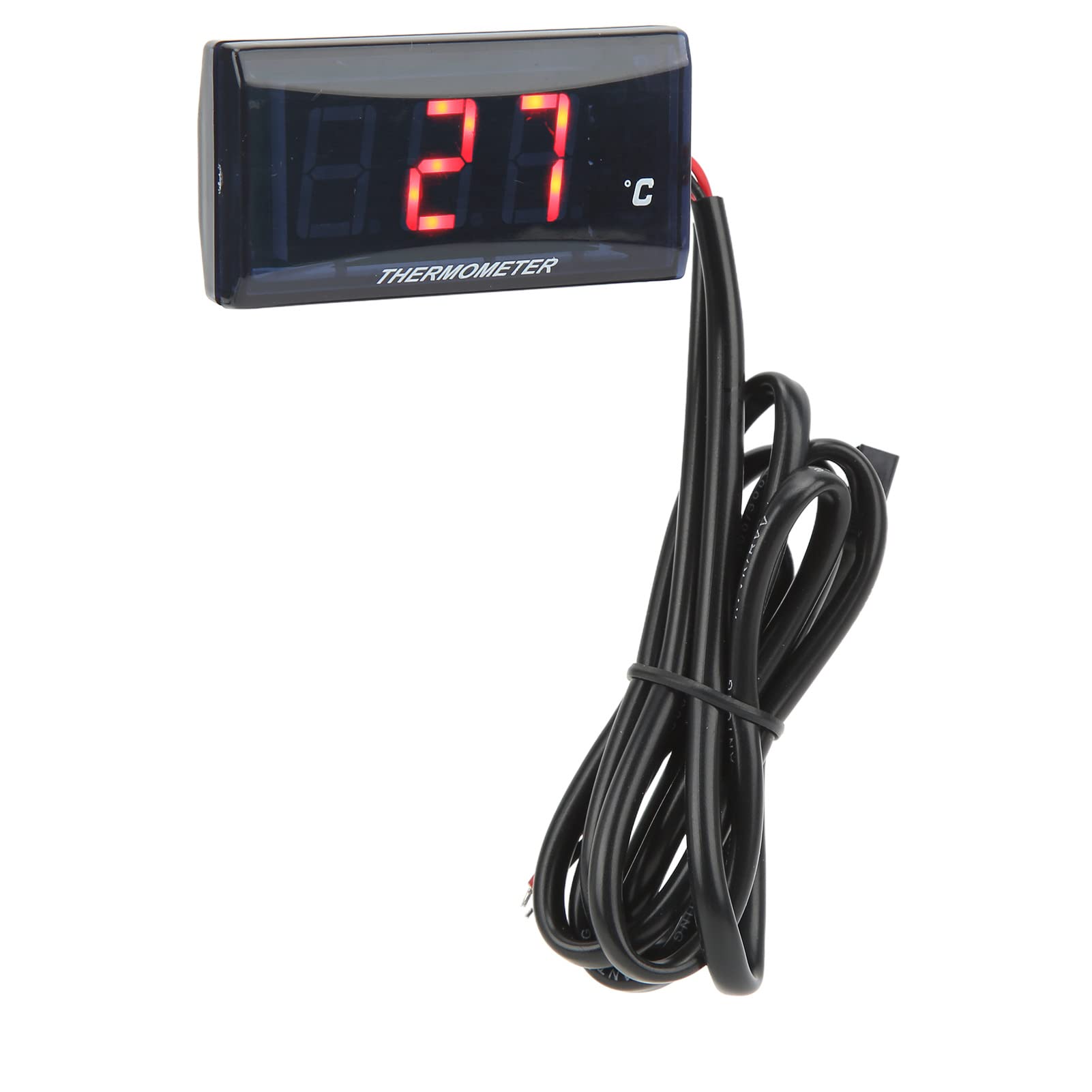 Motorrad-LCD-Wassertemperaturanzeige, Universelles Digitales Thermometer für Motorräder (Rote Hintergrundbeleuchtung) von Tomvorks