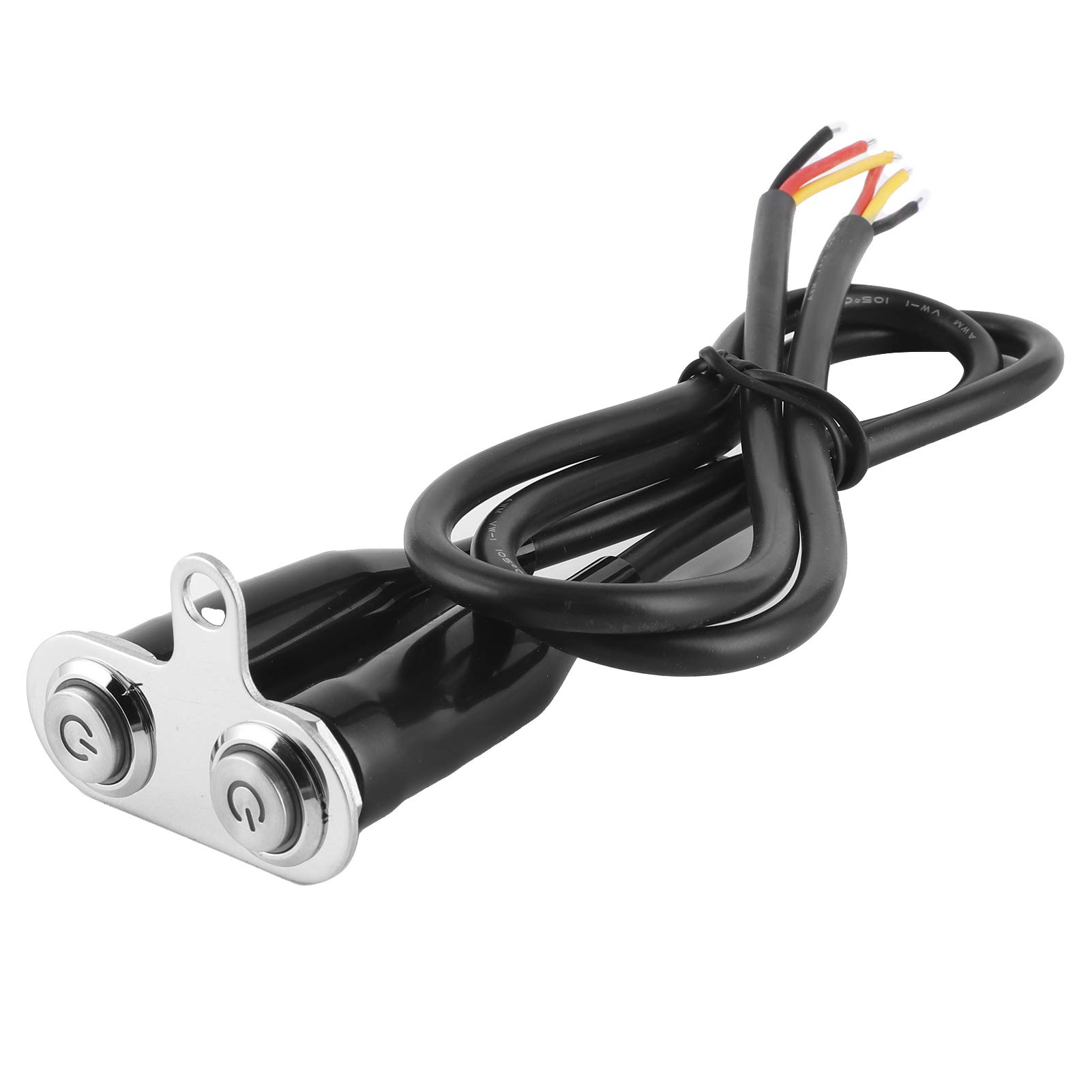 Motorrad-Lenkerschalter, LED-Halterung, Steuerdruckknopf – 12 V Edelstahl für GM Retro-Auto (2*Schalter) von Tomvorks