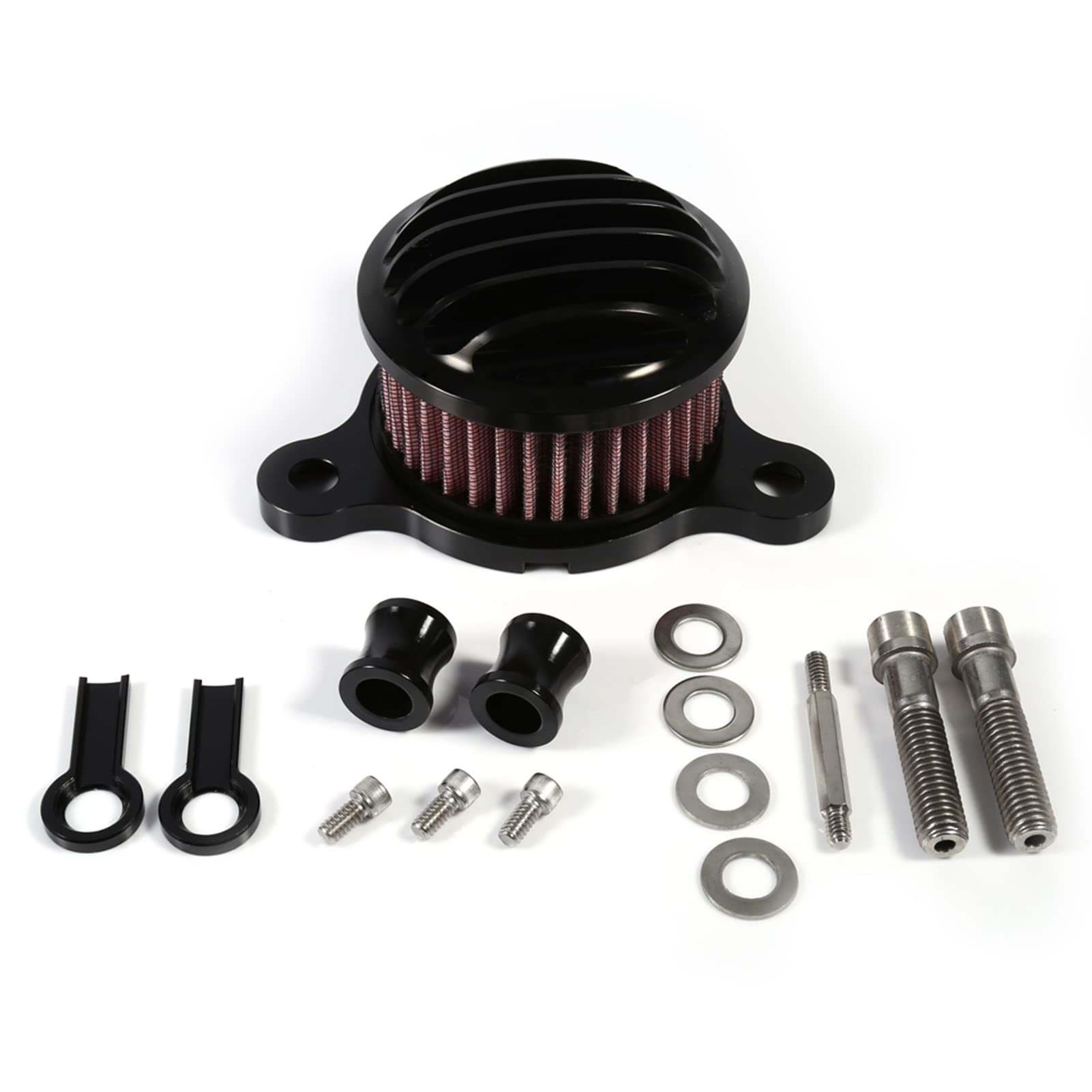 Motorrad-Luftfilter-Ansaugfiltersystem-Set, Ersatz für XL883 XL1200 2004–2015 (Schwarz) von Tomvorks