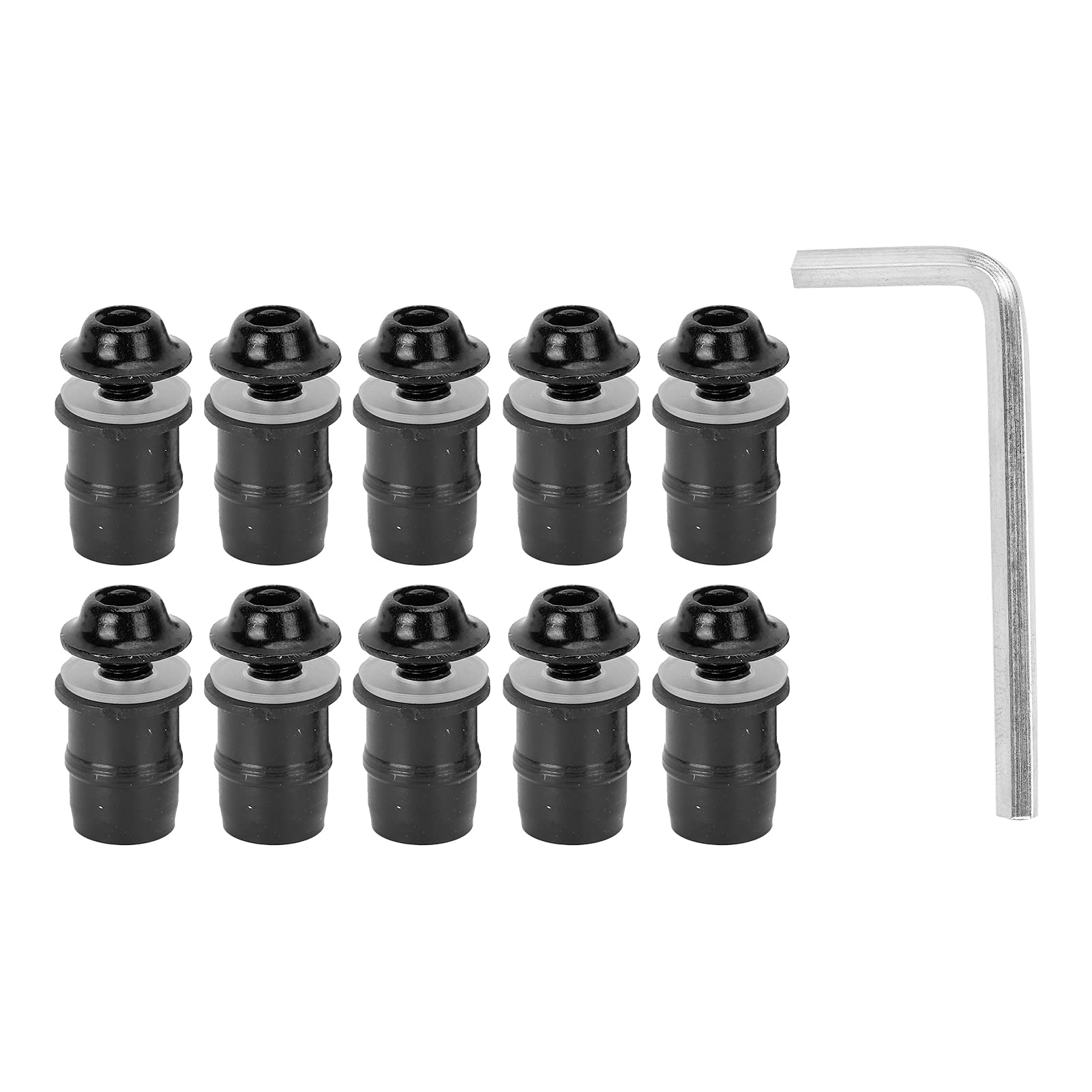 Motorrad-Windschutzscheiben-Schrauben-Set, Universelles Hochwertiges M5 X 16 Mm-Schraubenschlüssel-Werkzeug für Motorrad-Zubehör (B (schwarz)) von Tomvorks