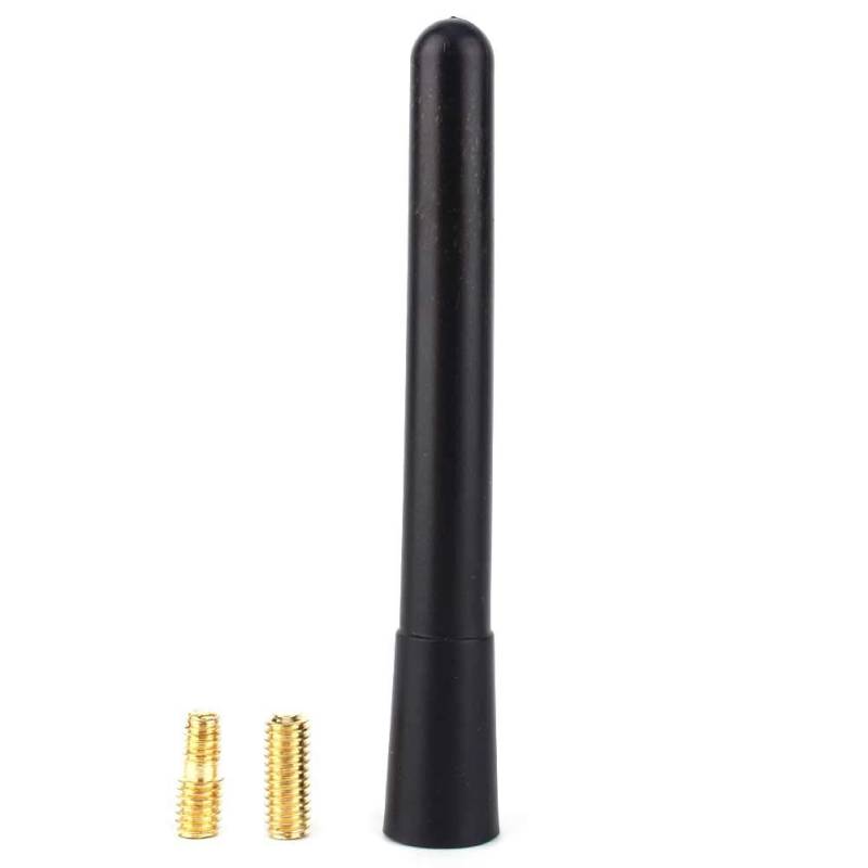 Power-Antennenmast, Schwarze Kurze Stubby-Antenne für Auto und LKW, AM-FM-Radioantenne, Exquisiter Aluminium-Schraubtyp, Passend für die Meisten Autos mit 5-mm- und 6-mm-Schrauben von Tomvorks