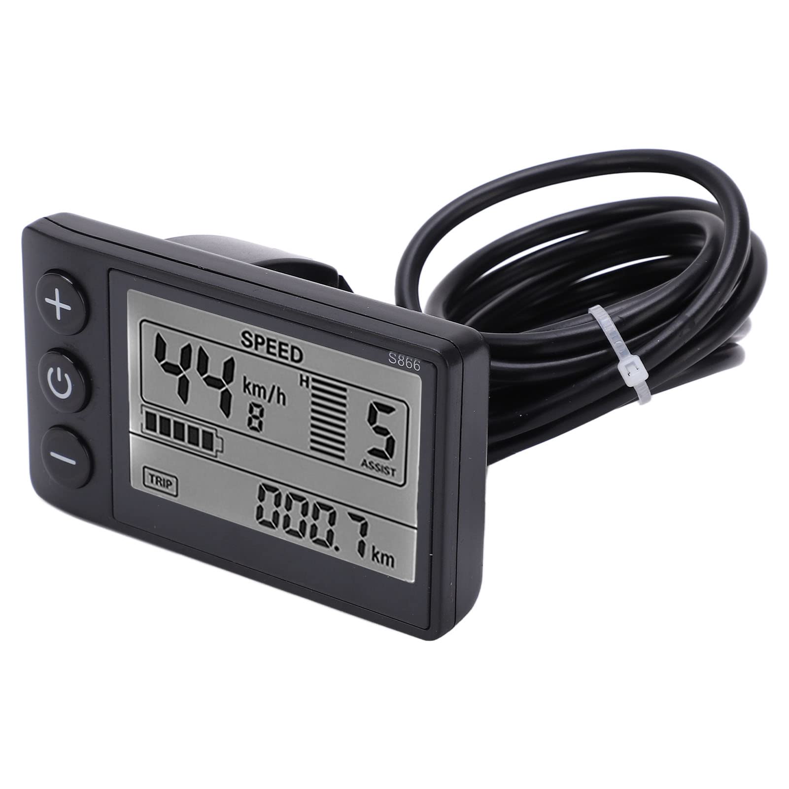 S866 Elektrofahrrad-LCD-Display, Großer Bildschirm für IP65 Wasserdichtes Elektroroller-Bedienfeld mit SM-Stecker, Geeignet für 22,2-mm-Lenker von Tomvorks