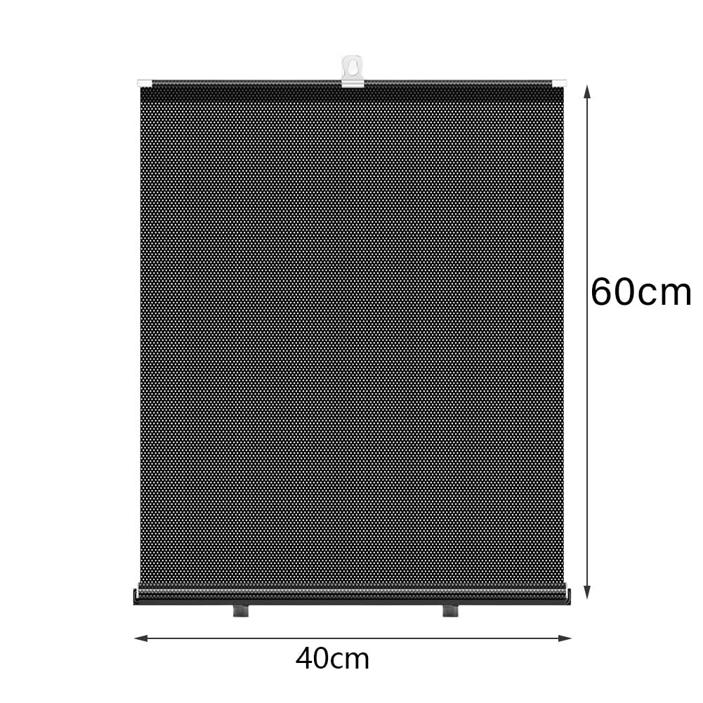 Sonnenschutz für Auto-Seitenfenster – Blockiert Sonnenblendung und Hitze, Schützt Babys und Kinder, Privatsphäre, Aufrollbares Design, Schwarz (Schwarz) von Tomvorks