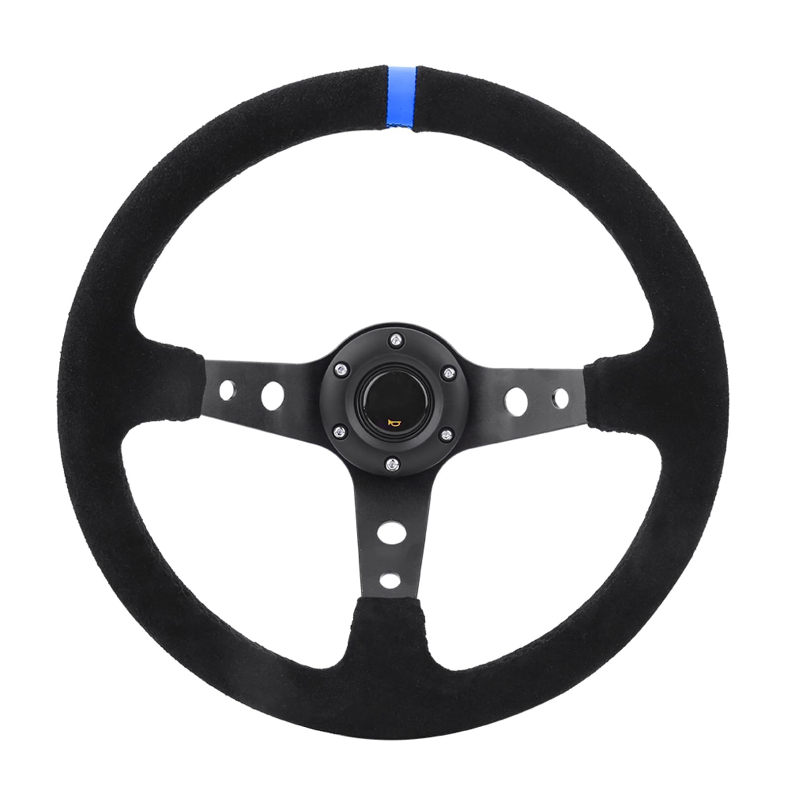 Universal 35 Cm 14 Zoll 6 Schrauben Auto Auto Racing Lenkrad mit Hupe Bequem Robust Einfache Installation (Blau) von Tomvorks