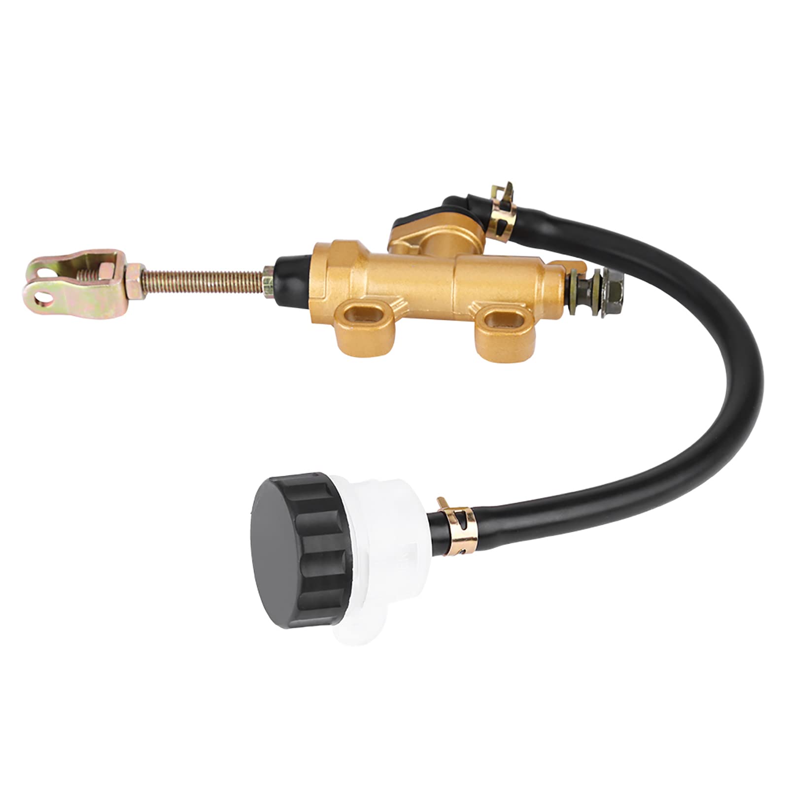 Universal-Hauptbremszylinder-Pumpe und Reservoir für die Hinterradbremse für Motorrad, ATV, Dirt Bike, Passend für die Meisten Modelle, Gold, Schwarz von Tomvorks