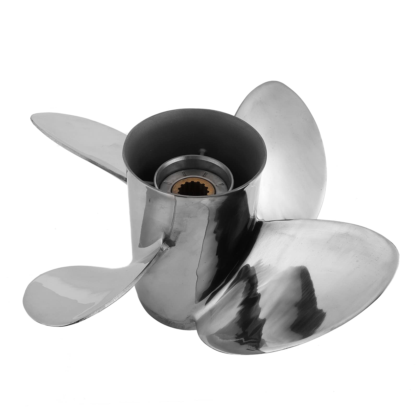 Upgrade Aluminium-Außenbordpropeller, Hoher Schub, 4 Blätter, 15 Zähne – Edelstahl für Außenbordmotor DF70A 80A 90A 100A 110A 120A 130A140A von Tomvorks