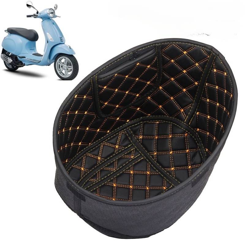 Tongyaoyao Für Vespa Sprint125 Frühling 150 Motorrad Hinten Stamm Eimer Lagerung Kissenbezug Futter PU Leder Pad Kofferraum Zubehör (Sprint Prim150) von Tongyaoyao