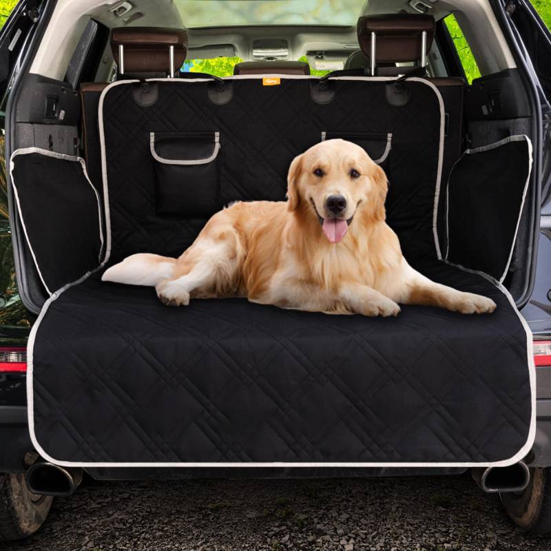 Toozey SUV Cargo Liner für Hunde - Wasserdichter Hundekofferraum-Sitzbezug für den hinteren Laderaum, Hunde-Auto-Bodenmatte mit Seiten- und Stoßstangenschutz, Standard, Schwarz von Toozey