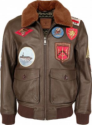 Top Gun 20201007 , Lederjacke - Dunkelbraun - 3XL von Top Gun