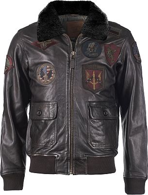 Top Gun Bomber, Lederjacke - Braun - 3XL von Top Gun