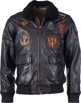 Top Gun Bomber, Lederjacke - Schwarz - 3XL von Top Gun