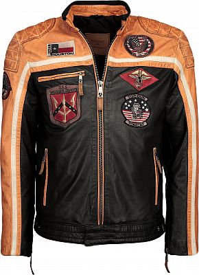 Top Gun Racing, Lederjacke - Schwarz/Orange/Weiß - 3XL von Top Gun