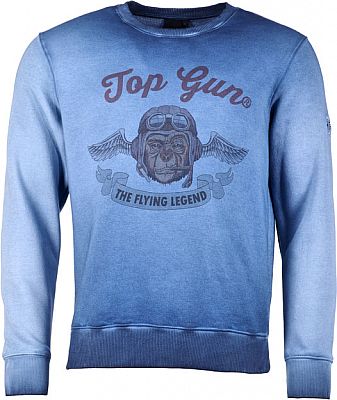 Top Gun Smoking Monkey, Sweatshirt - Blau - S von Top Gun