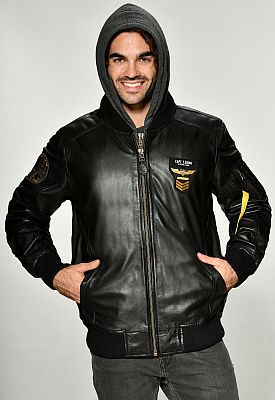 Top Gun Styling, Lederjacke - Schwarz - L von Top Gun